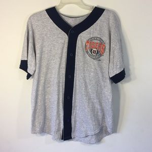 Detroit Tigers Gray Button Up Shirt